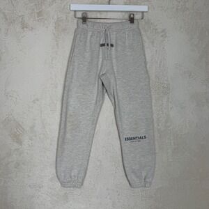 Fear of God Essentials Kids Sweatpants Light Heather Grey Size M 8 Joggers Logo